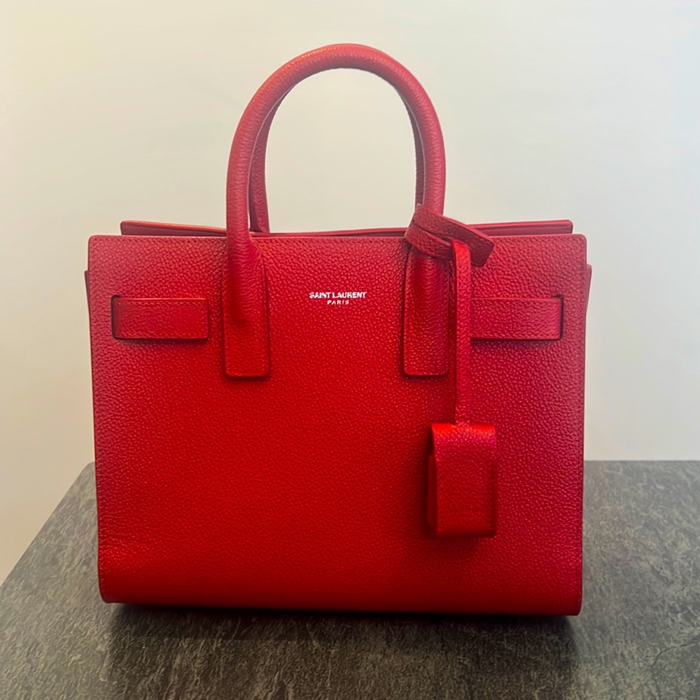 Saint Laurent/ YSL Sac de Jour nano size in Red Color - Picture 1 of 11